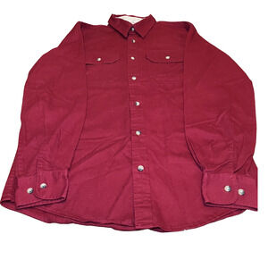 Wrangler Premium Quality Men's Denim Red Shirt Size S Long Sleeve